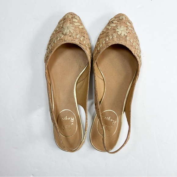 Jack Rogers Rory Cork Slingback Flats Pointed Toe Gold Accent size 6 - Picture 12 of 12